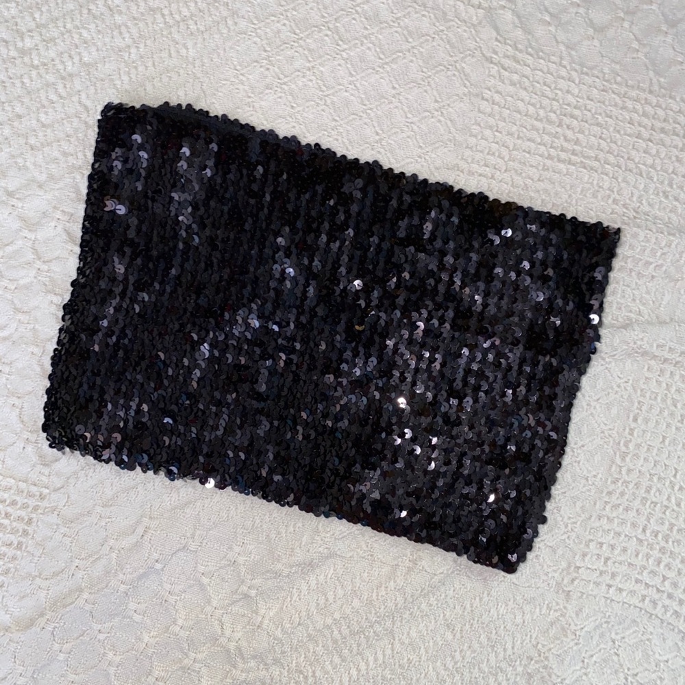 Black sparkle tube top